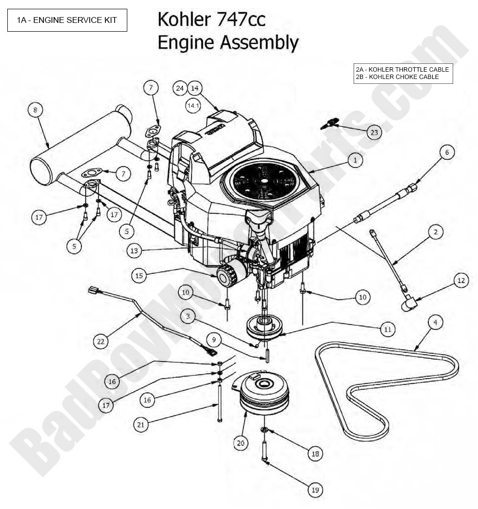 1337 - Bad Boy Mower Parts Lookup > 2016 > Maverick > Engine - Kohler ZT740